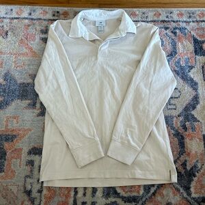 H&M Cream long sleeve polo shirt